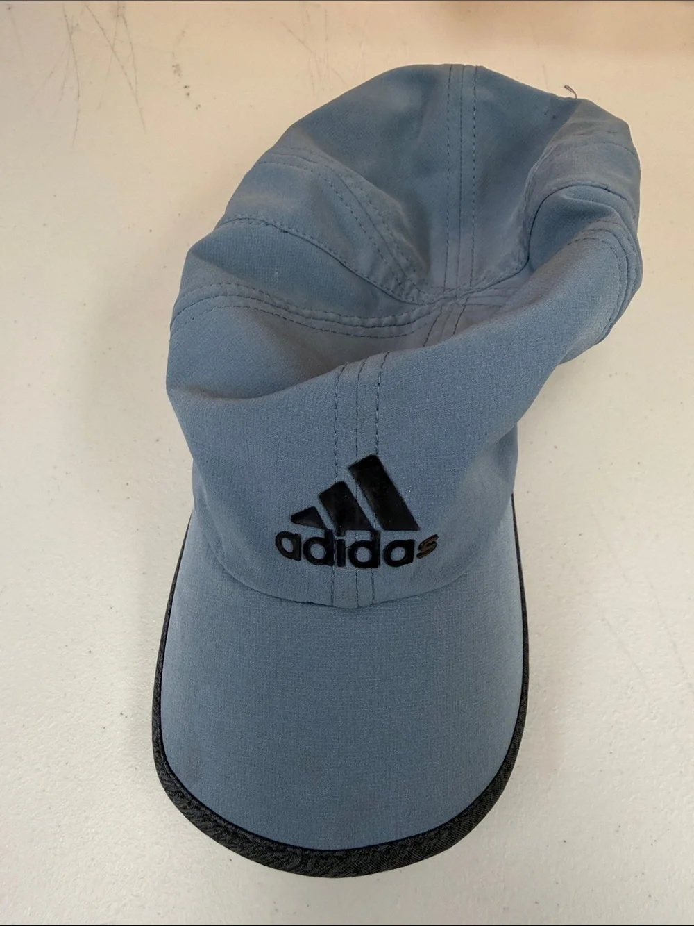 adidas Slate Blue Sport Cap with Black Logo worn loved ADI